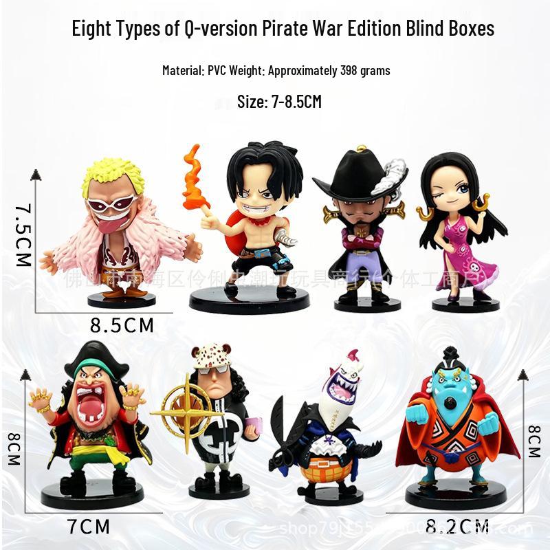 8 Styles Q Version Pirate War Blind Box Figures: Two-dimensional Luffy Anime Ornaments In Stock