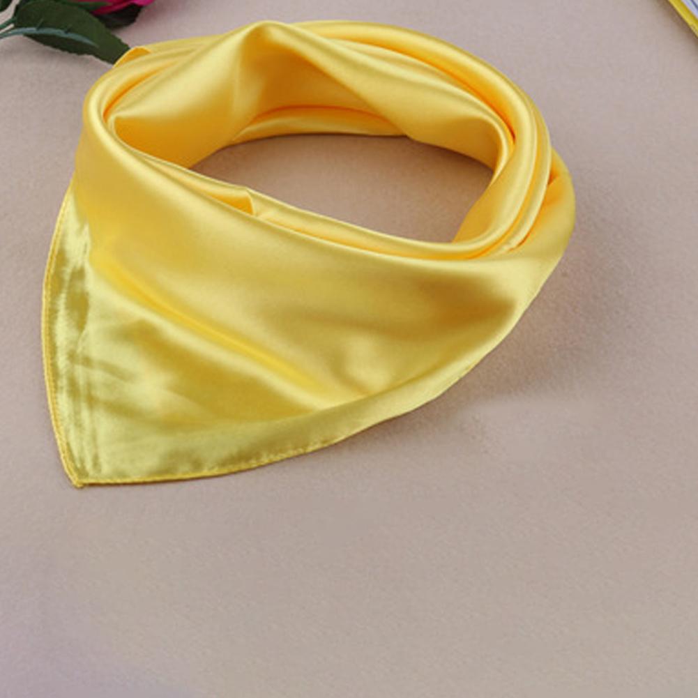Women Fashion Solid Color Soft Silk Square Scarf Bandana Neckerchief Head Neck Wrap Scarves