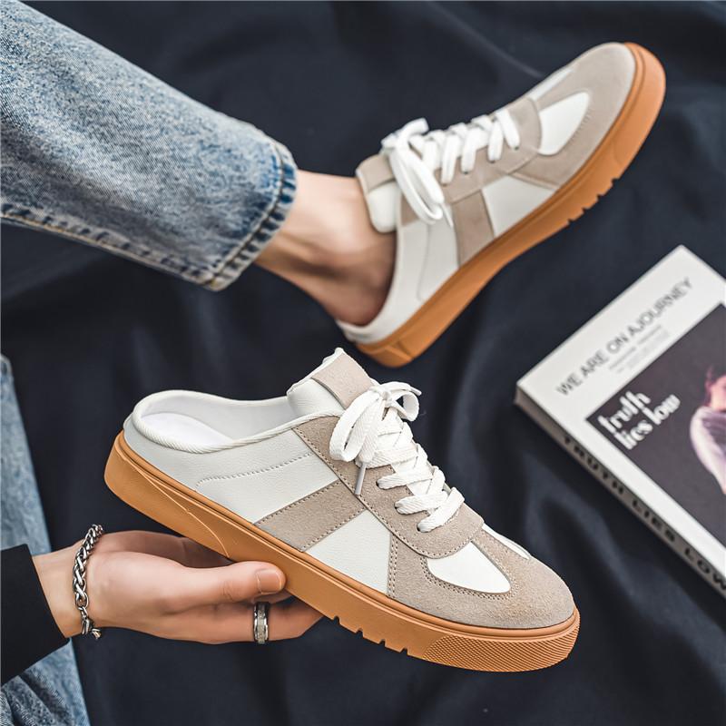 Halbschuhe für Herren Schnür-Mules Männliche Flats Sommer Offene Slipper Herren Pantoletten Herren Casual Board Schuhe 2025