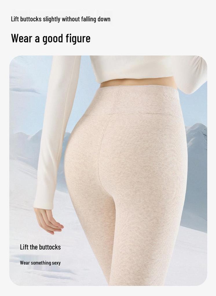 Women's Slimming Extra Thick Lambswool Cotton Pants - Warm Velvet, Non-Bulky, Perfect for Autumn and Winter.