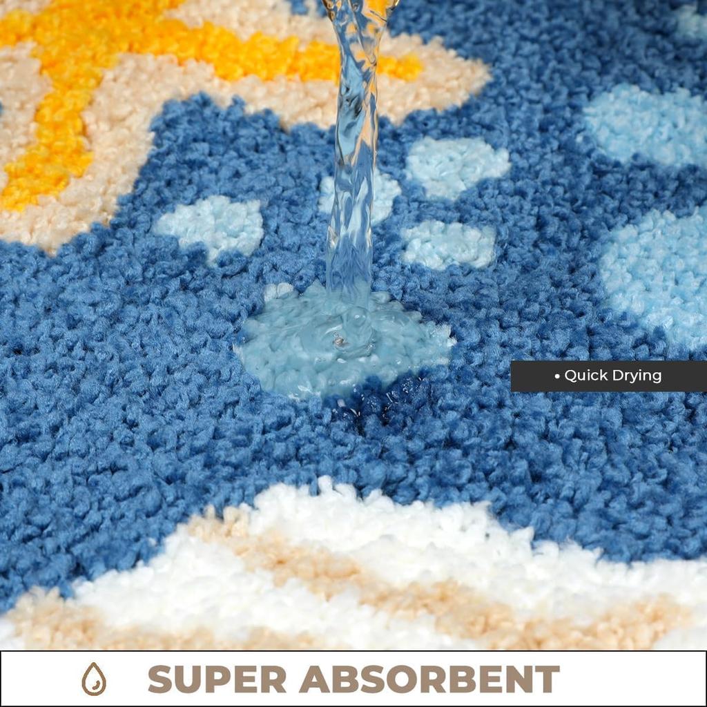 Seashell Super Soft Anti Skid (40x60 Cm) Super Absorbent Mats Microfibre 2000 GSM Mat for Bathroom/Bedroom/Kitchen/Door Mat/Floor Mat (Pack of 1)
