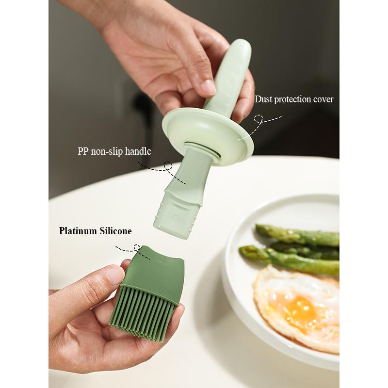 2 in 1 Silicone Dropper Measuring Oil Dispenser Bottle Glass Olive Oil Dispenser Bottle With Silicone Brush
