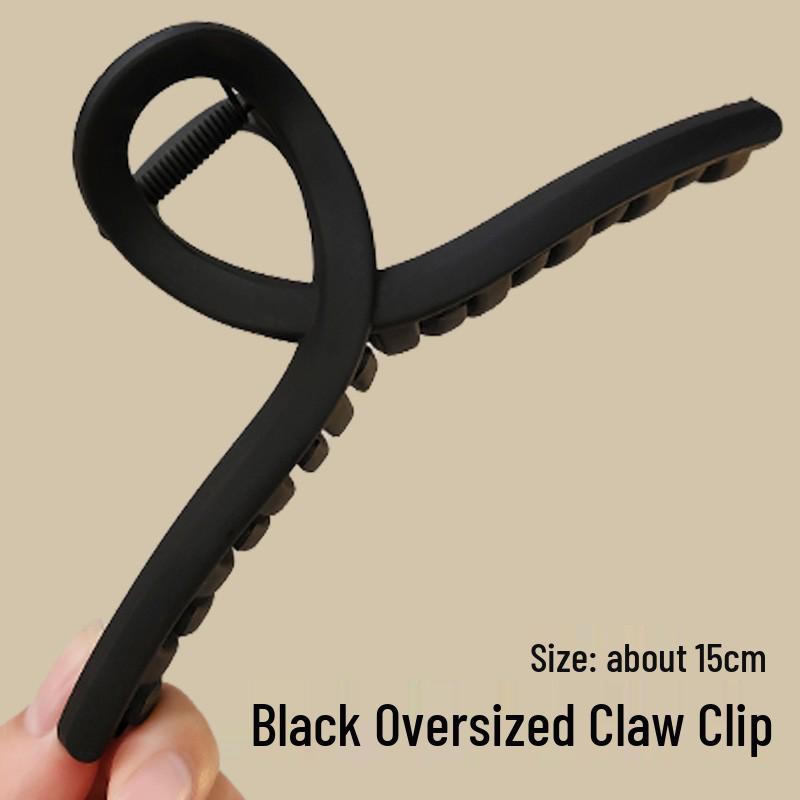 Premium Coffee-Colored Frosted Hairpin - Large All-Match Shark Clip for Elegant Hairstyles