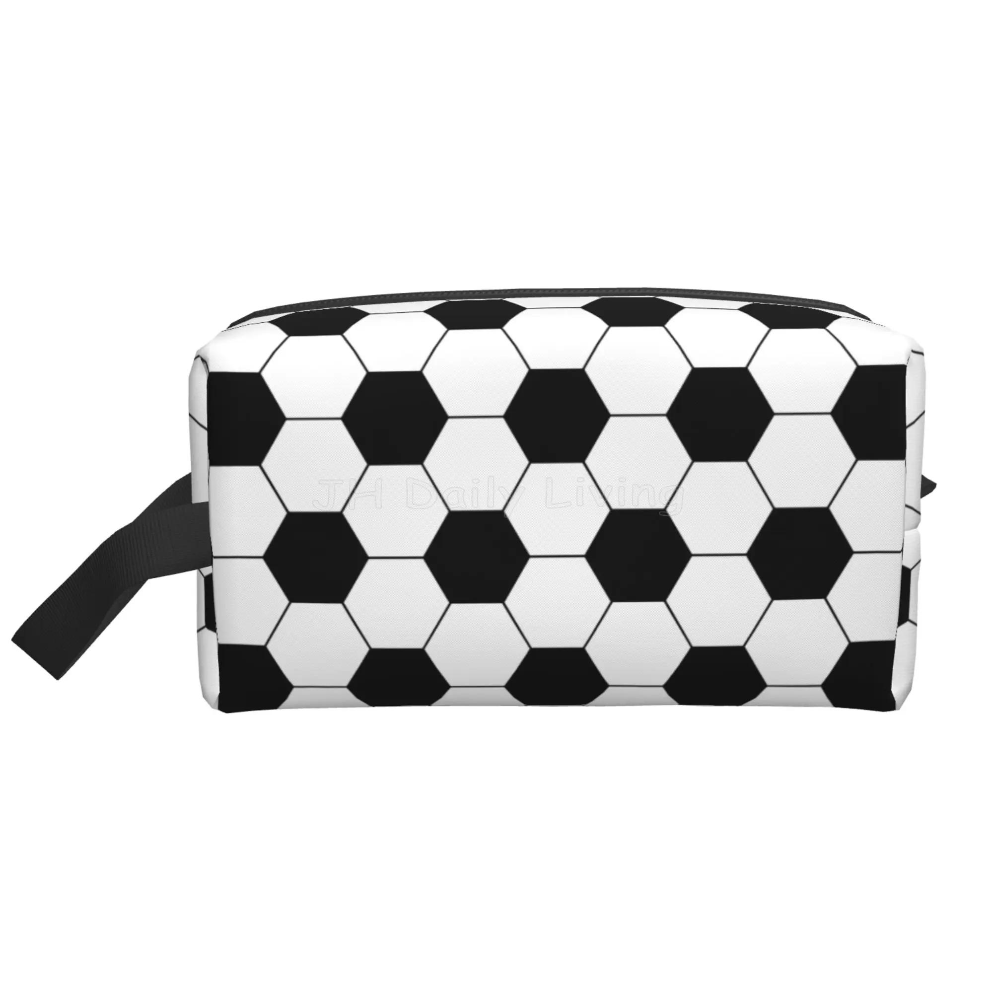 

Футбольный мяч большой емкости дорожные сумки для хранения футбольная косметичка для женщин и мужчин водонепроницаемая косметичка с ручкой на ремне 25.5x16x12.5CM чёрный