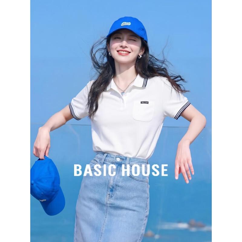 Basic House Women s Polo Collar Short Sleeve T-Shirt M