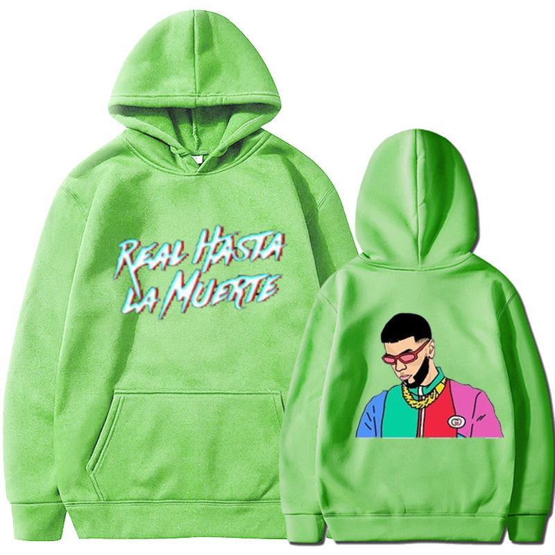 Anuel AA Potištěné mikiny Mikina Kabát Real Hasta La Muerte ležérní Teplákové Kostým Unisex Dámské Oblečení Anime Pulovr Mikina