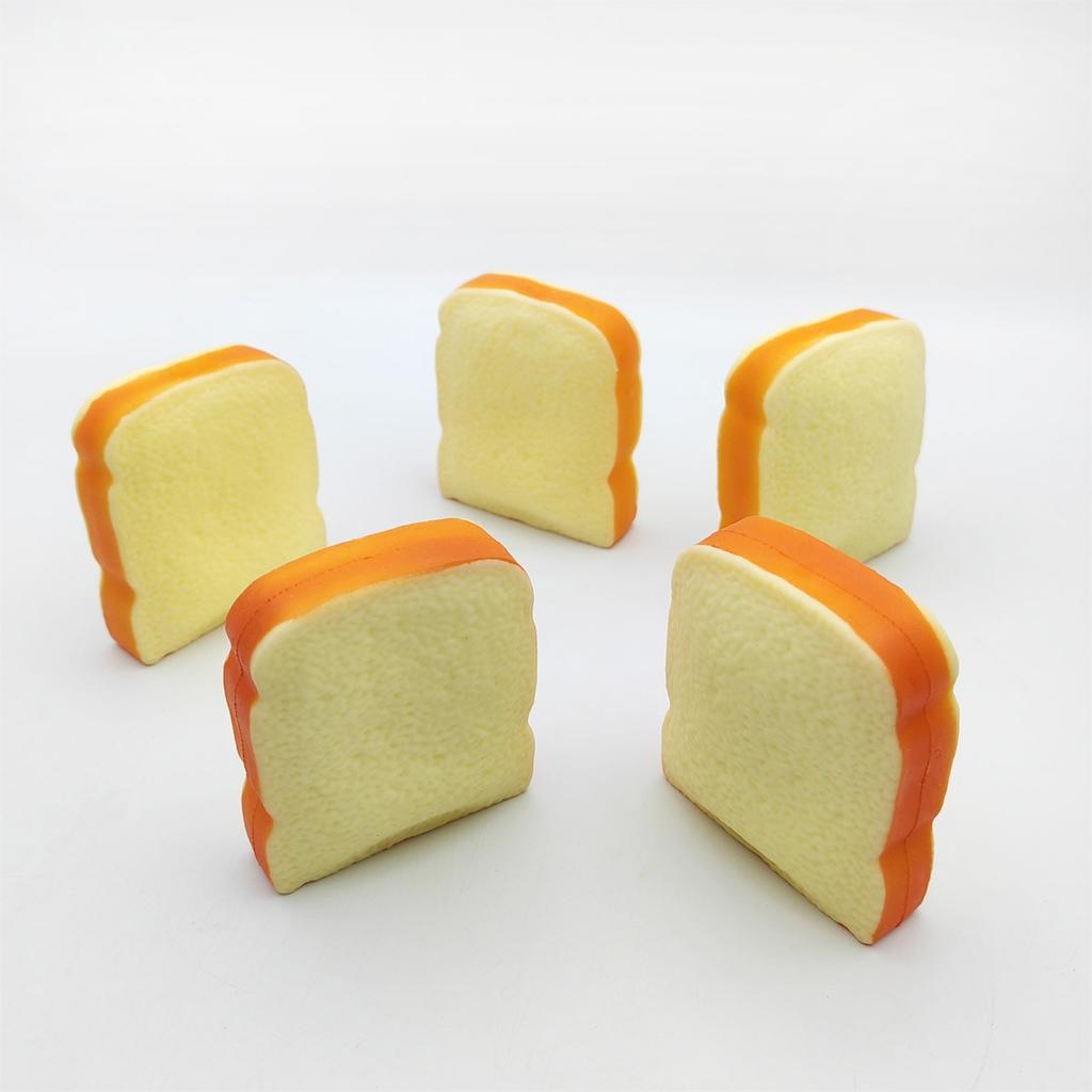 Squishy Toy Bread Slice Toast Simulation Food Creative Fun Rebound Kneading Vent Stress Relief Music Home Office Desk Gifts