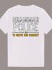 "Grammar Police" Graphic T-shirt - Casual Polyester Crew Neck