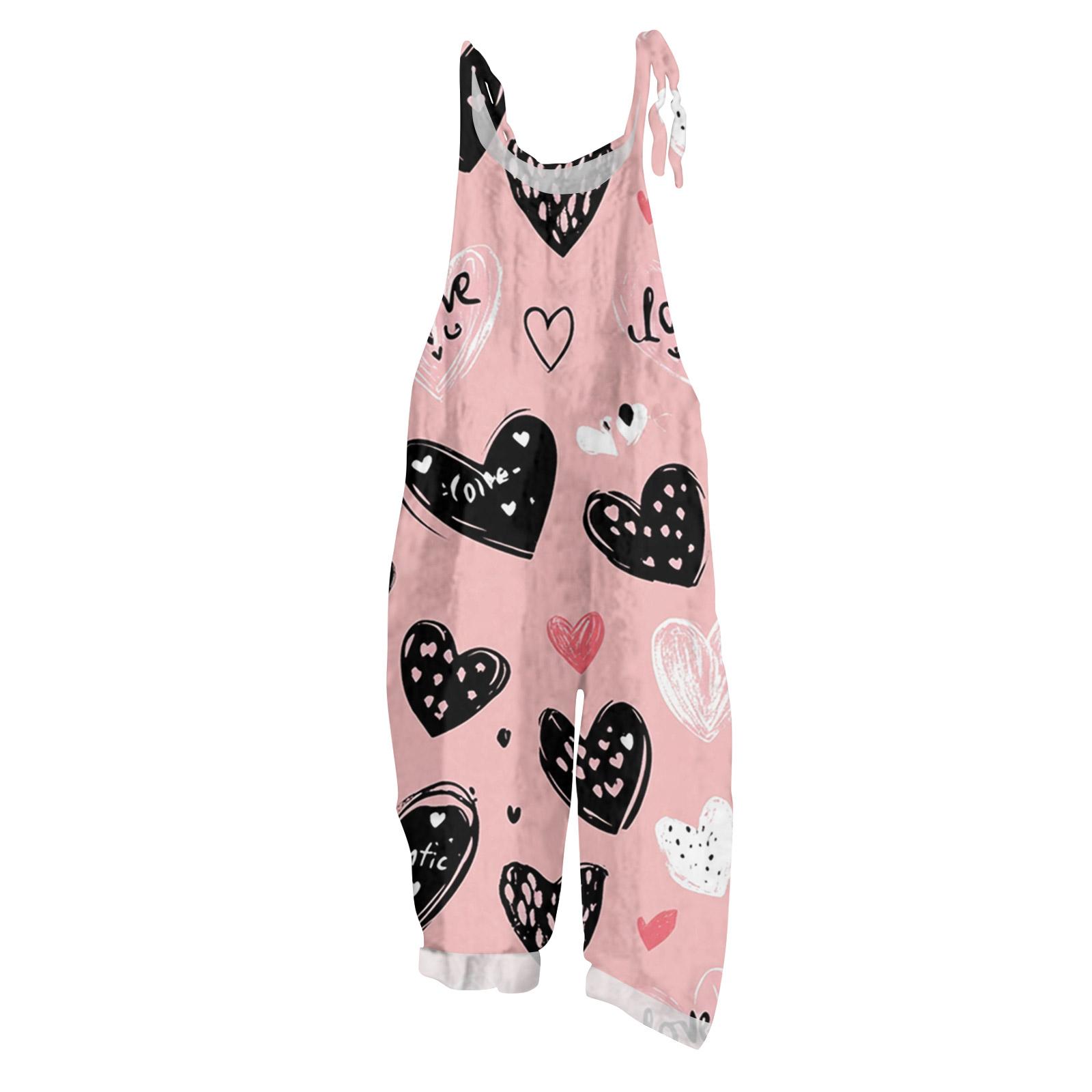 Женский комбинезон с принтом, повседневный свободный винтажный комбинезон из хлопка и льна M