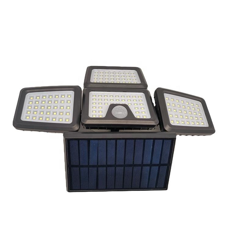 141 LED 3 Heads Adjustable Design IP 65 Waterproof Outdoor Garden Solar Lamp Powered Sunlight Solar Wall Mounted Street Light