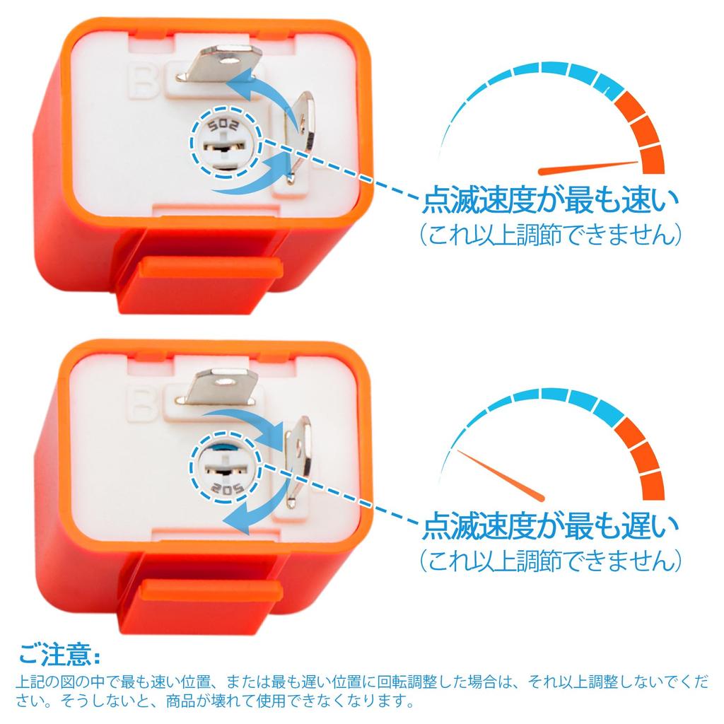 YOKELLMUX Motorcycle Turn Signal Flasher Speed for 1 Piece Relay, 2-Pin, 12V, IC, Relay, Halogen/LED Compatible, Adjustable, Motorcycles,