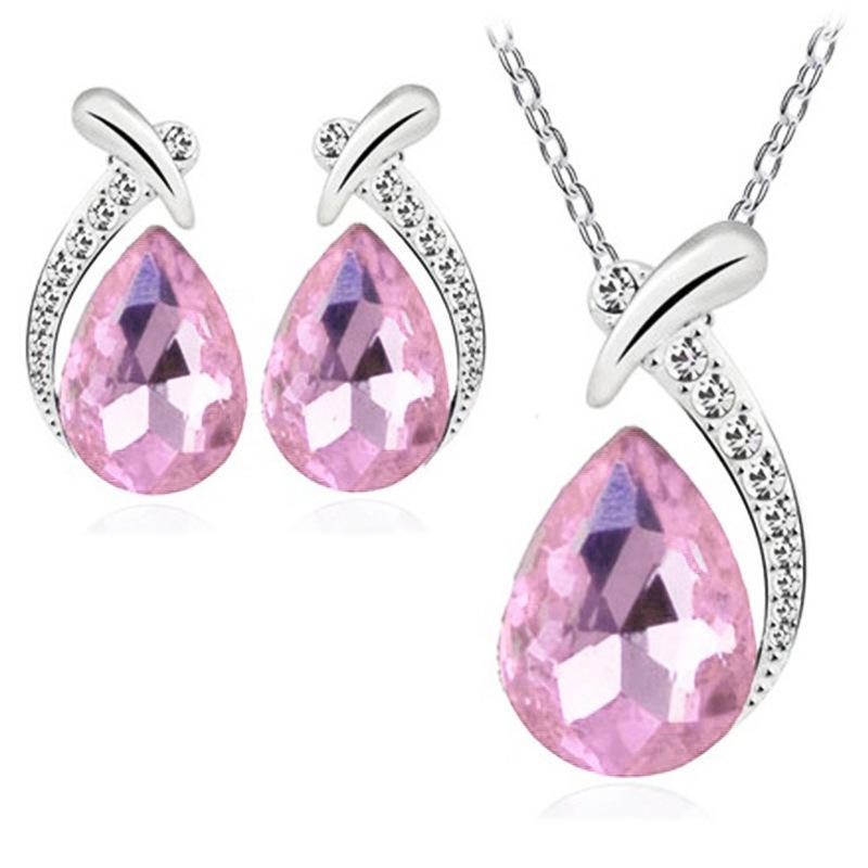 Women‘s Rhinestone Collarbone Chain, Elegant Crystal Mermaid-Themed Jewelry Set with Earrings