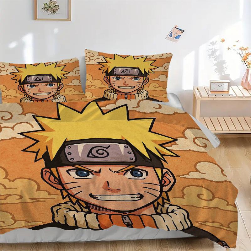 Naruto'S Determination Print 3Pcs Bedding Setduvet Cover With 2 Bedropillowcase Home Birthday Gift
