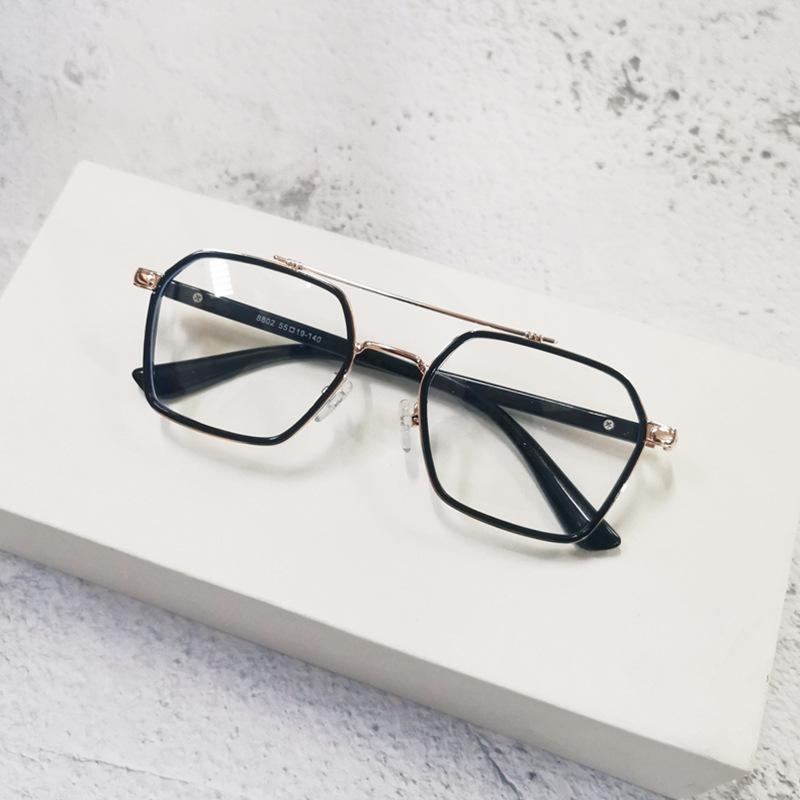 

Очки с защитой от синего света, прозрачная оправа, ретро, двойная перекладина, пилот, плоские линзы, оправа для глаз, можно вставить линзы с диоптриями, женские очки для близорукости blue light plate flat mirror