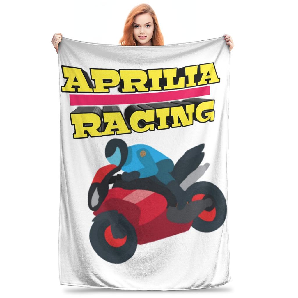 Flannel Throw Blanket Aprilias Italy Racing Logo Warm Plush Blankets Soft Bedding for Bed Living Room Home Travel Couch