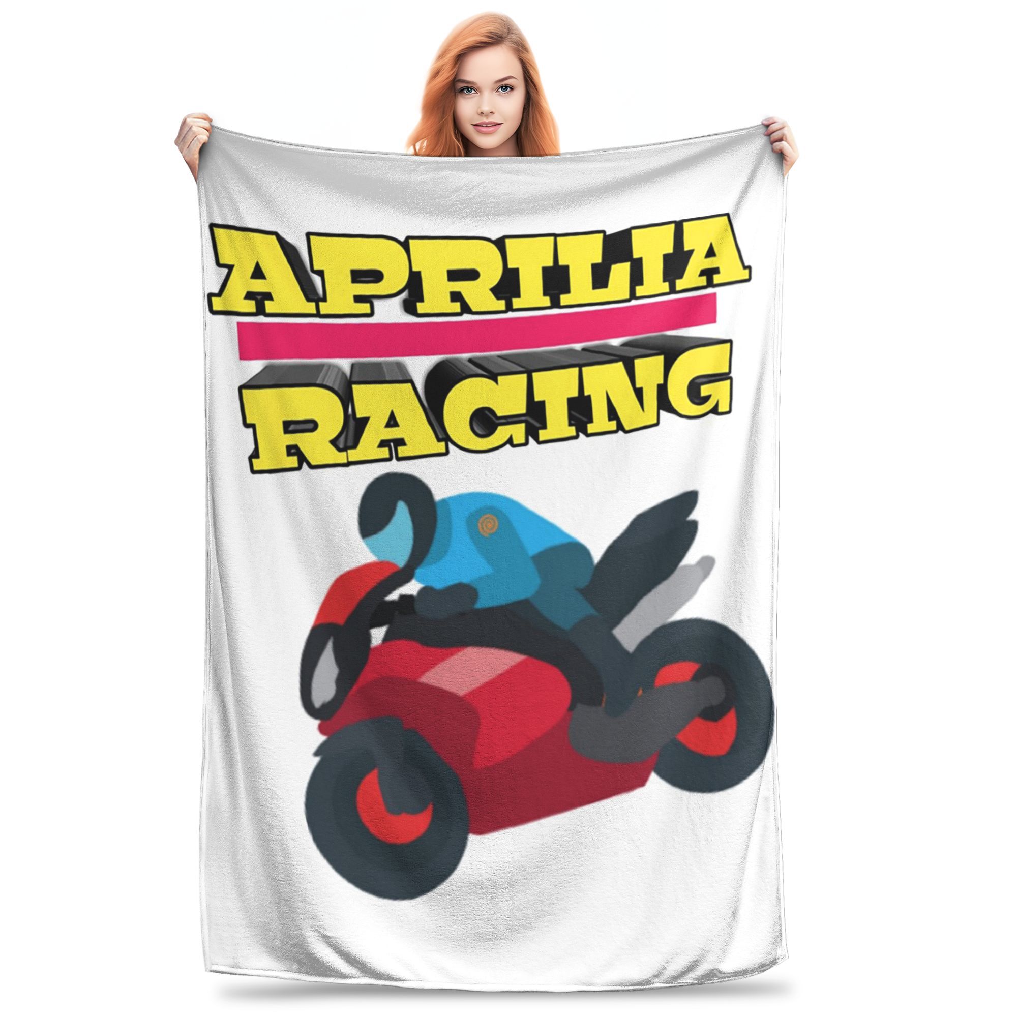 

Flannel Throw Blanket Aprilias Italy Racing Logo Warm Plush Blankets Soft Bedding for Bed Living room Home Travel Couch 80x120cm