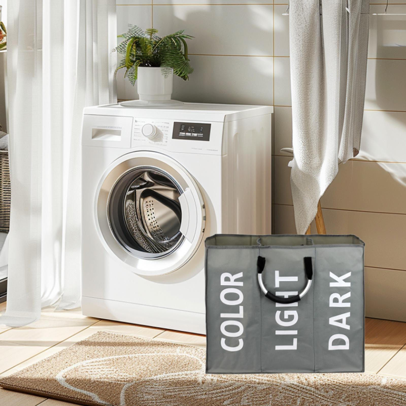 

Dirty Laundry Basket, Large Hamper with Handles, Bag, Basket for Bedroom, темно-сірий