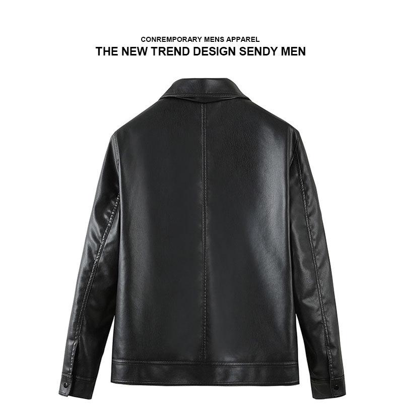 Men's Trendy Stand Collar Motorcycle Jacket - Windproof PU Leather, Slim Fit, Autumn Style