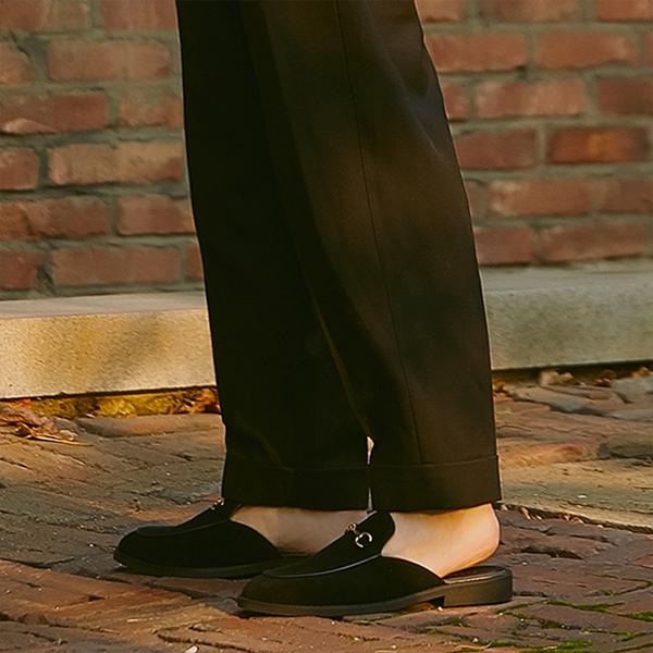 Pascologen MS2559-BKS Horsebit Bloafer Kyle Black Suede-MS2559-BKS