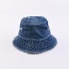 Washed Denim Denim Bucket Hat Large Brim Sun Protection Hat Personalized Basin Hat  Beach