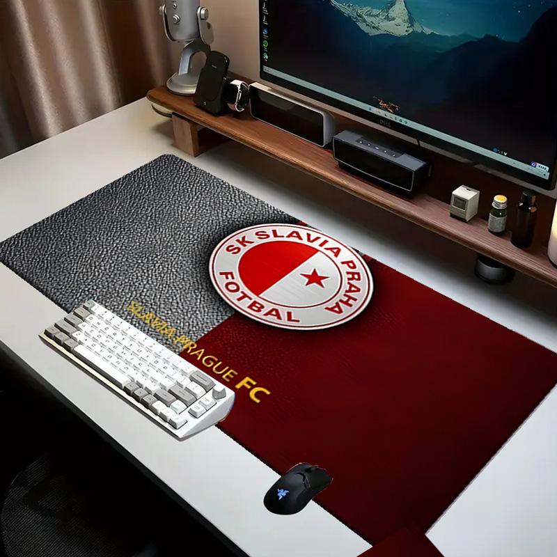 Red And White Prague Football Mouse pad Office Desk Mat, Gaming Mouse Pad Mousepad, keyboard pad,Heavy-Duty Non-Slip Rubber Backing, Gift
