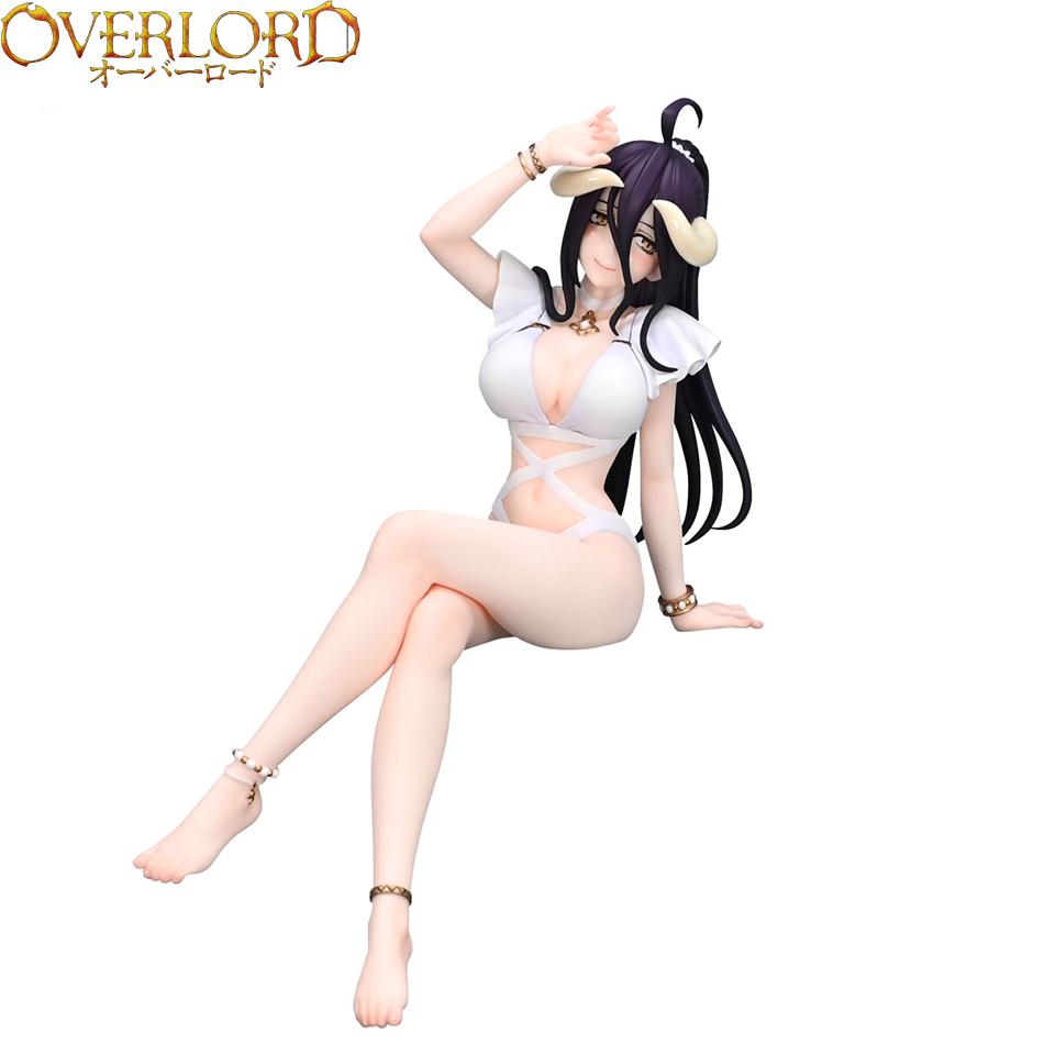 16cm Overlord Albedo Anime Figure White Swimsuit Models Collection Ornaments Action Noodle Stopper Model PVC Collectible Toy