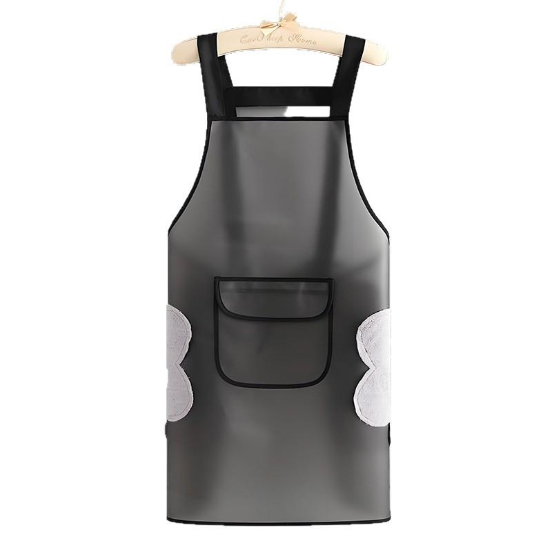 1 Stück Wasserdichte Küchenschürze Haushalt TPU Ölbeständig Arbeitschürze Transparent Schwarz Schmutzabweisend Reinigungs-Schürzen
