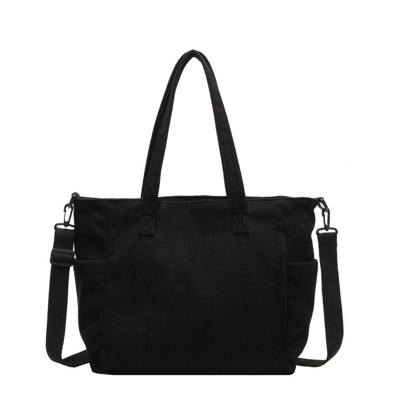 New corduroy bag women's commuting large-capacity simple student class shoulder handbag work messenger bag