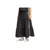 Adidas Originals Logo Ruched Long Midi Skirt Women Skirts Black KC0767