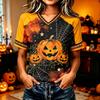 Women's Short Sleeve Halloween Graphic T-Shirt Casual Tee for Costume Party