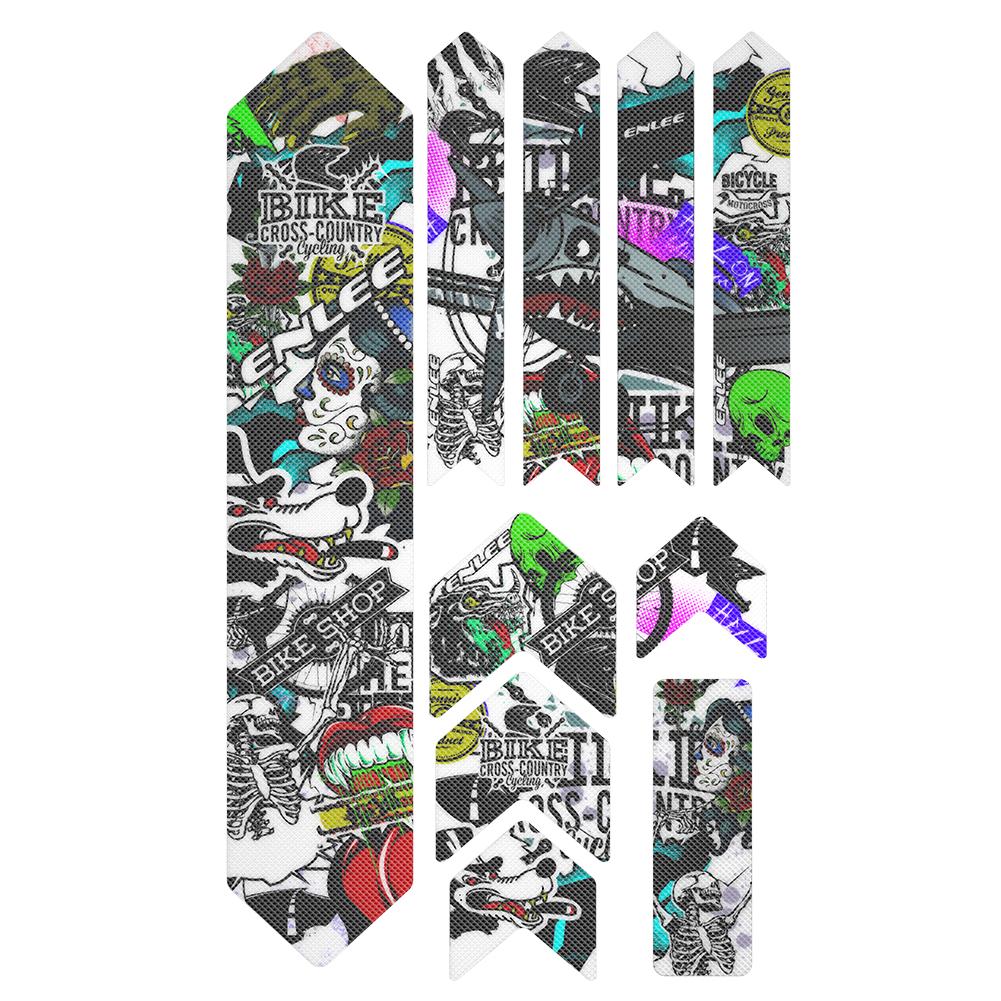 3D Bicycle Front Fork Protective Stickers Mountain Road Bike Frame Scratch-Resistant Sticker Decorations for Bicycle