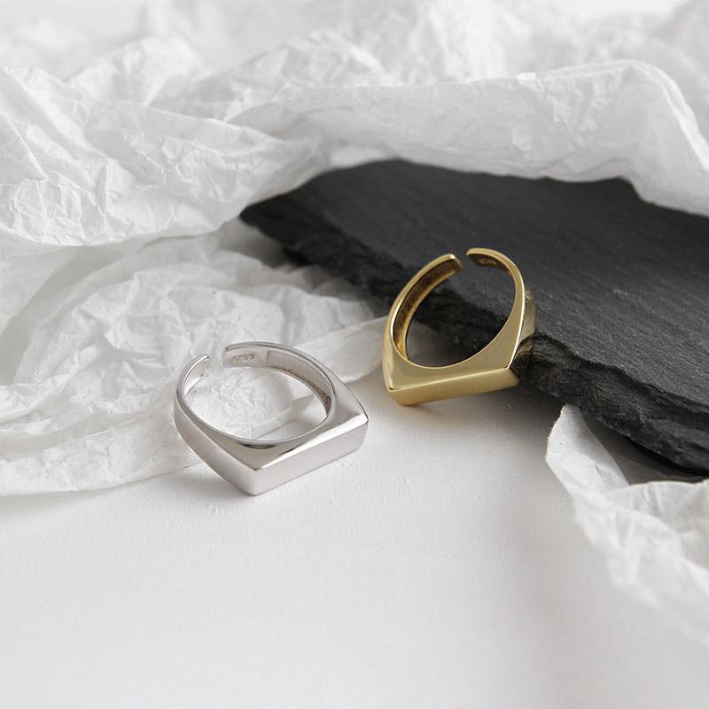 ANENJERY Damenmode-Schmuck, bezaubernder unregelmäßiger Ketten-geometrischer Ring, offener Goldring für Damen und Herren, Party-Geschenk-Accessoires