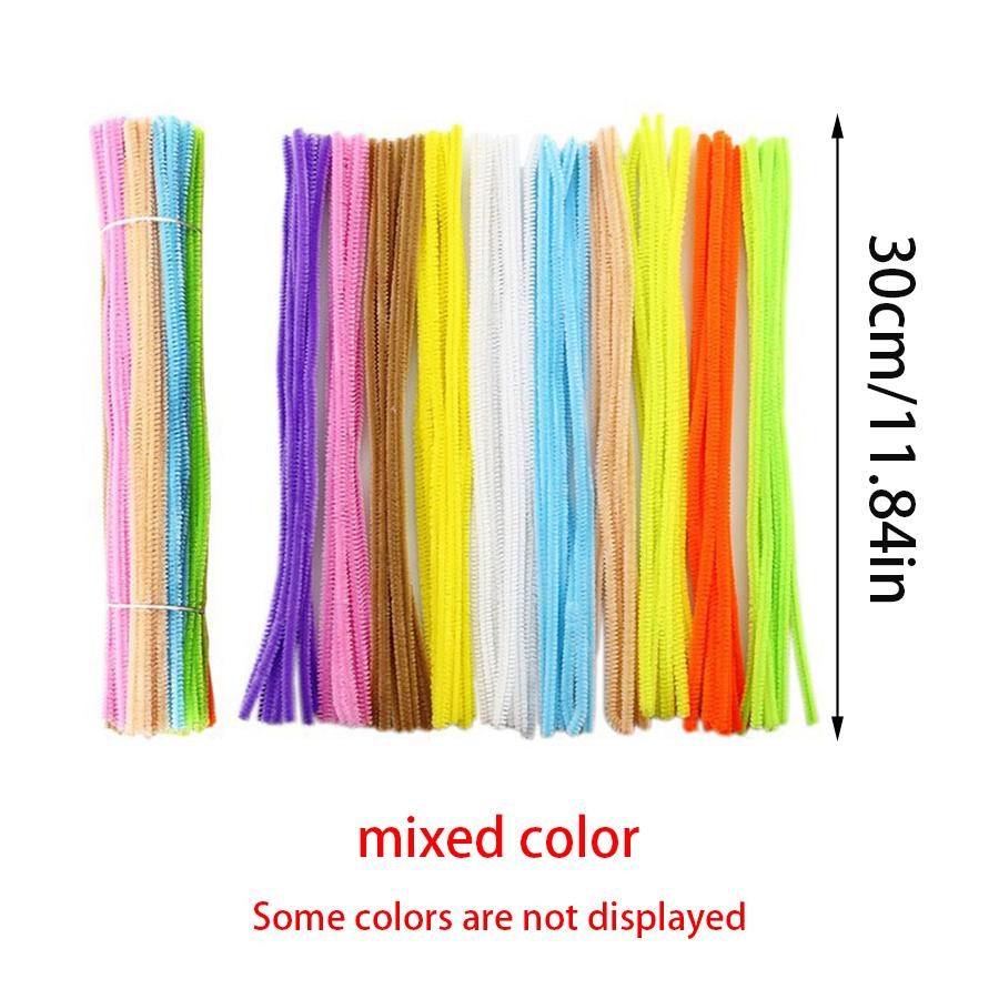 150/300pcs Colorful Chenille Stem Pipe Cleaner Handicraft DIY Art Furry Strip for Festival Party Birthday Indoor Decor XJM