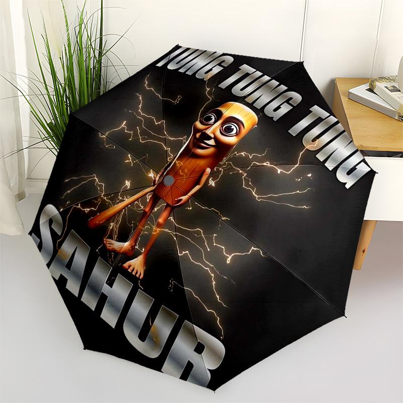 

1pc Tung Tung Sahur Umbrella with Plastic Handle,Suitable for All Seasons Home Travel Outdoor UmbrellaM1363