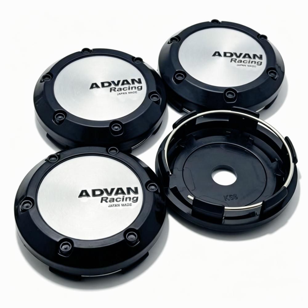 4pcs Advan Racing Logo Badge Emblem Car Wheel Center Caps 66MM Clips 62MM Wheels Hub Cap Rim Hubcaps Dust Cover Car Accessories