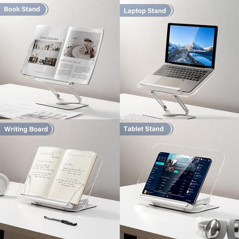 360° Rotatable 2 Adjustable Book Reading Stand Retaining Clip Reading Board Stand Ergonomic Foldable Tablet Stand