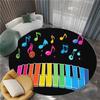 Music Color Piano Key Notes Print Round Area Rug,Cartoon Style Washable Circular Carpet Runner - Non Slip Circle Rug Carpet Mat