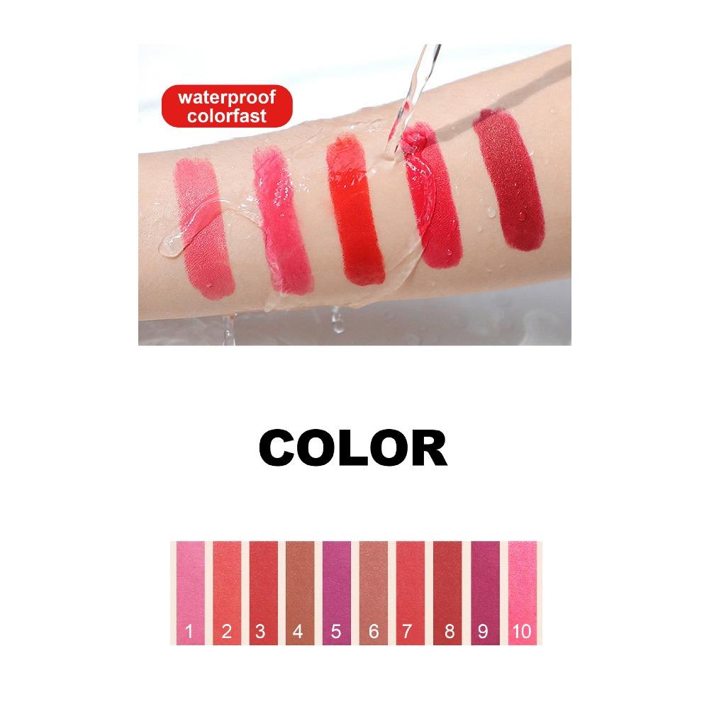 HANDAIYAN Libje Sûnder Dipping Cup Lipstick 10 Kleuren Ien -tylige Matlippenstift Kleur Hyurizing