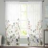 China Wind Crane Peach Tree Plant Palm Leaf Tulle Sheer Curtains For Living Room Bedroom Kitchen For Windows Voile Drapes
