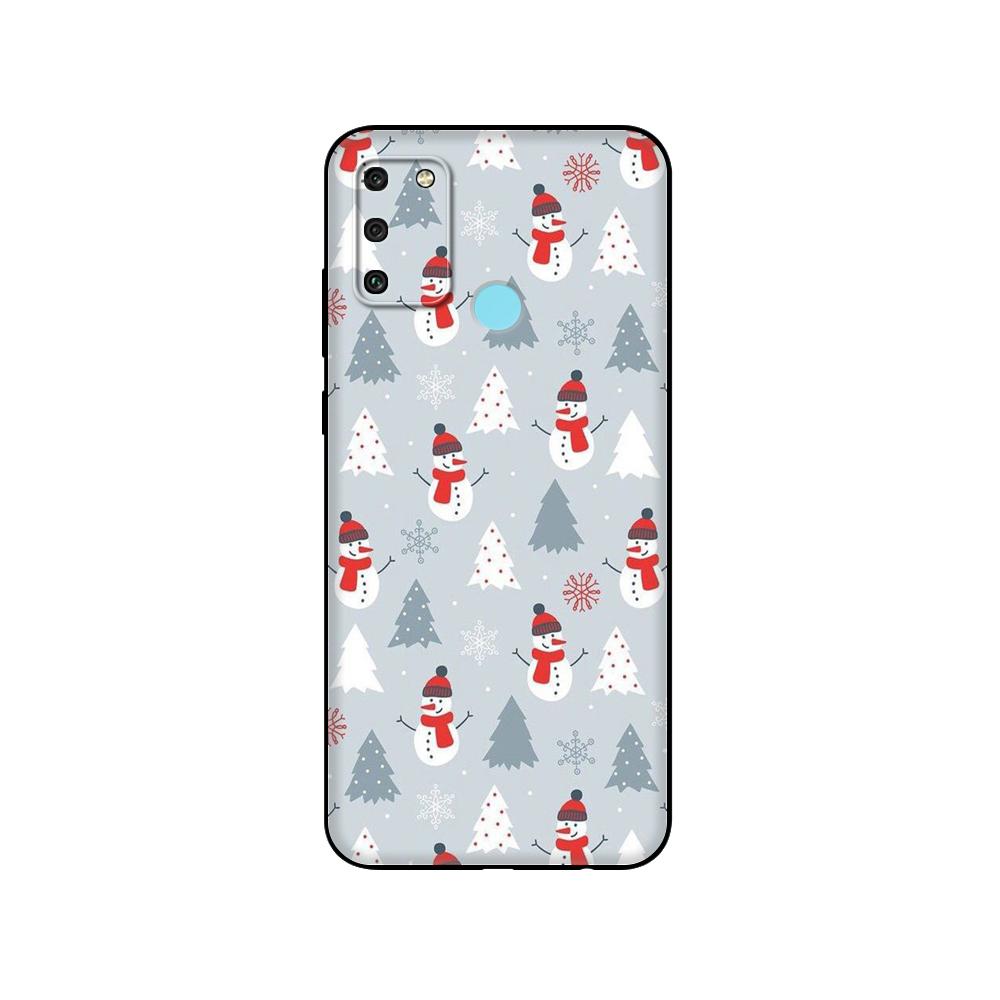 Black Tpu Case For Honor 8a Prime 8s 9 10X Lite 9A 9C 9X Premium Pro 9S Case Cover Winter New Year Christmas