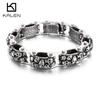 Kalen Stainless Steel Skull Shield Bracelet Men's Punk Polished Cuban Chain Accessories Domineering Heavy Jewelry Wholesale Gift