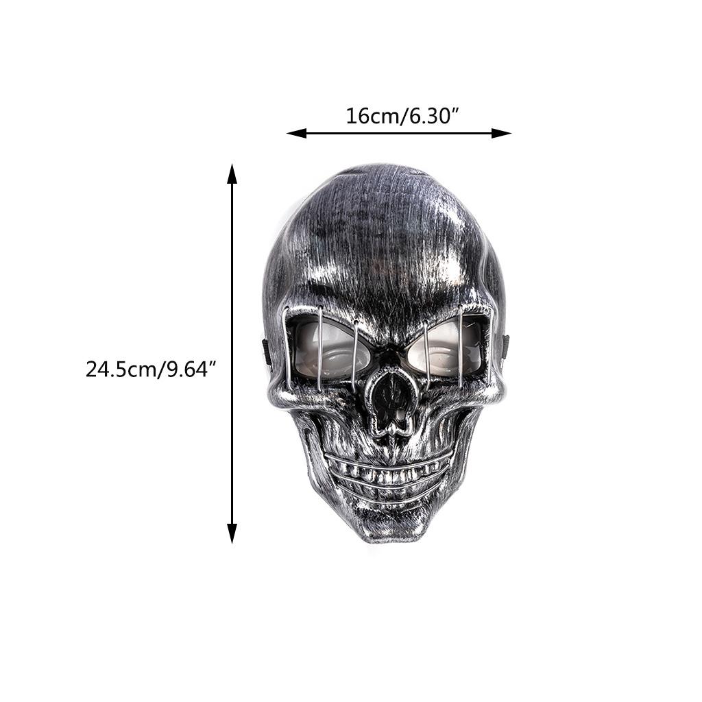Skull Shape Cold Light Face Cover Glowing Halloween Mask Spoof Prank Toy Scary