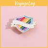 Rainbow Letter Contemporary Brooch Trendy Shield Shape Metal Badge Colorful Fashionable Pin