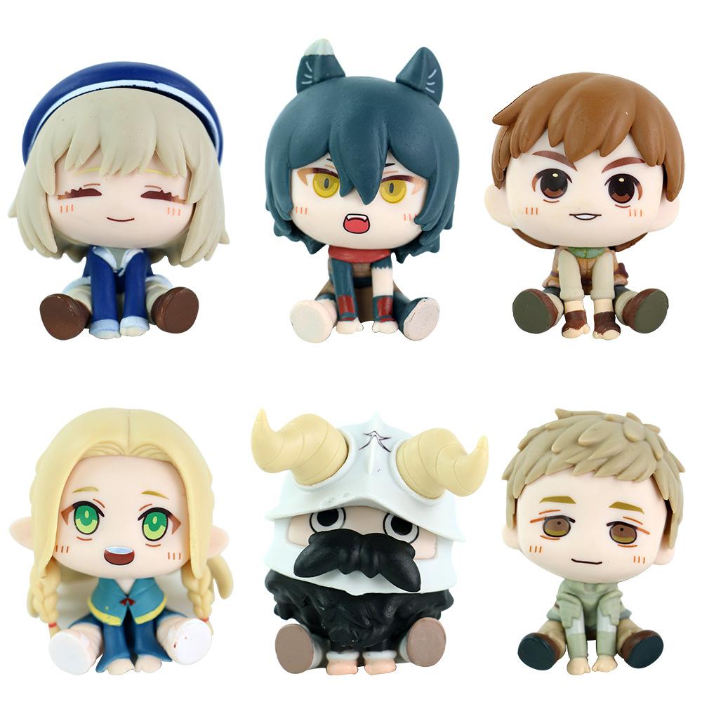 6Pcs/1Set Anime Delicious in Dungeon Figure Marcille Farin Raiosu Set Model Toy Desktop Car Ornament Doll PVC Action Figure