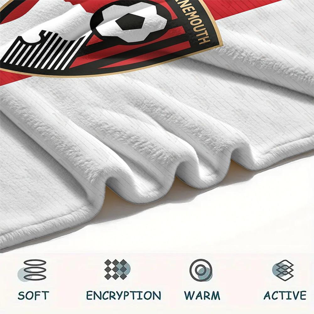 Custom Name AFC Bournemouth Flannel Blanket, High quality Comfortable for All Seasons, Home Decor, Warmth and Comfort