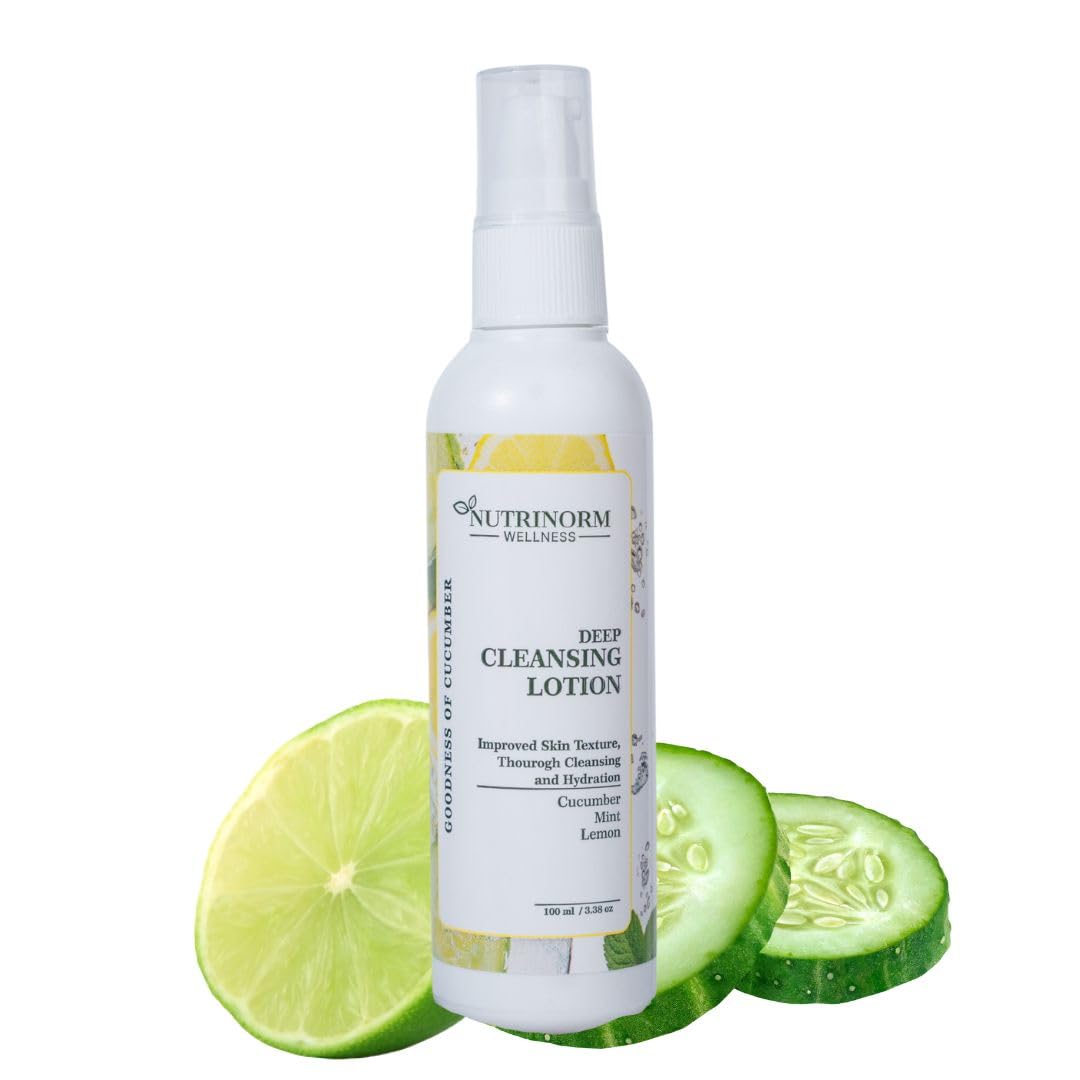 NUTRINORM Deep Cleansing Lotion | Paraben Free | 100% Herbal Actives | Alcohol Free Natural Daily Face Cleanser | Enriched with Carotenoids- Lutein