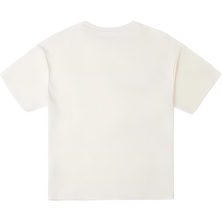 Converse T Shirts Women's Ecru Crew Neck Moderate Other 10027031-A01