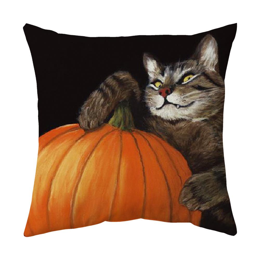 Halloween Cartoon Backrest Sofa Pillow Case Pillow Case Decoration Peach Skin Pillow Cushion Nordic Living Room