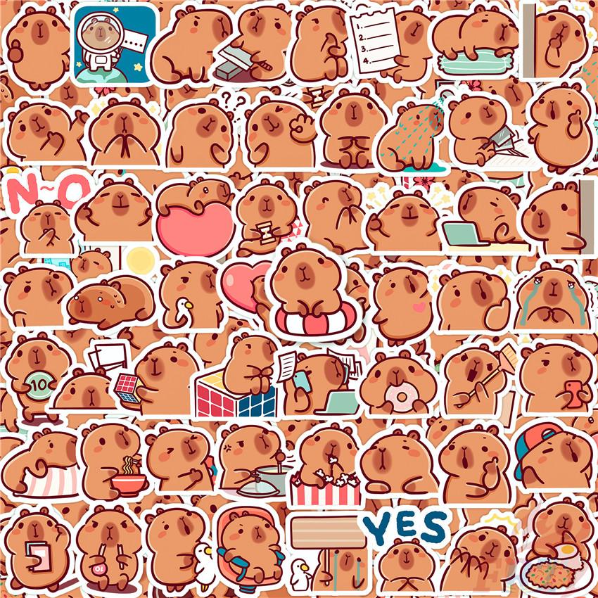 

110 шт./компл. мини-дневник Capybara, наклейки для самостоятельного изготовления, альбомы, декор, наклейки