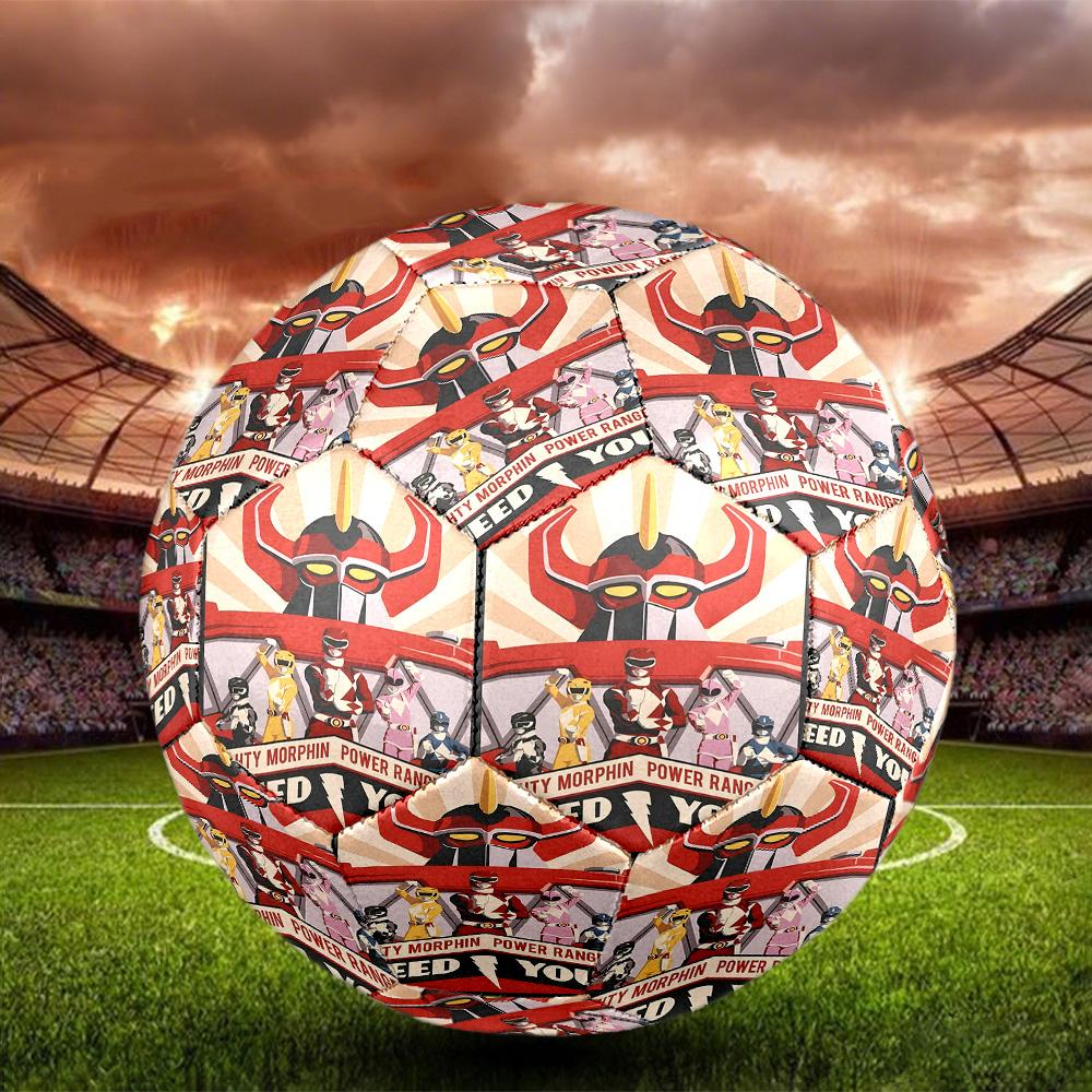 Mighty Morphin Power Rangers Print Size 5 Soccer Ball, Standard Match Football for Sports Game and Team Practice, Ideal Gift for Soccer Fans